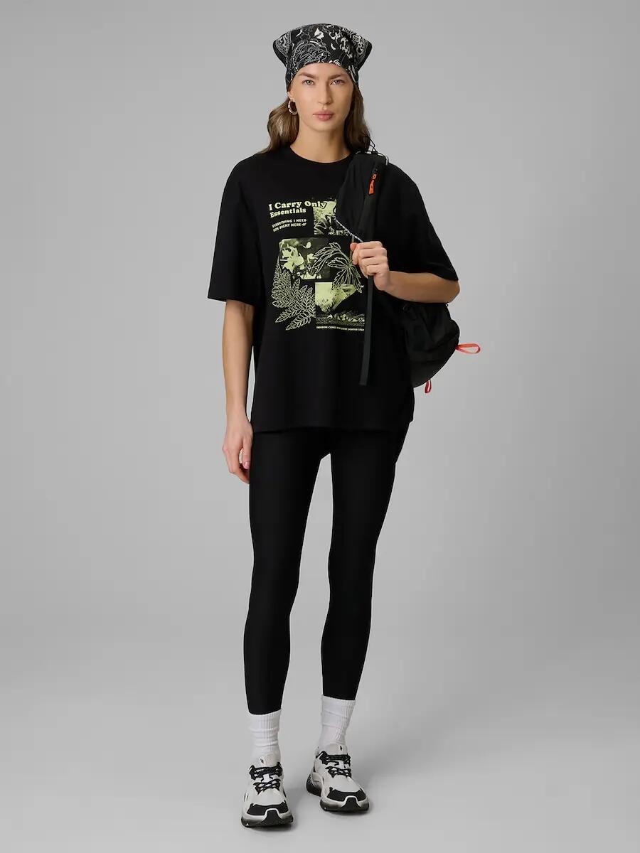T-shirt loose z nadrukiem damski 4F 4FRSS26TTSHF3705 3/6