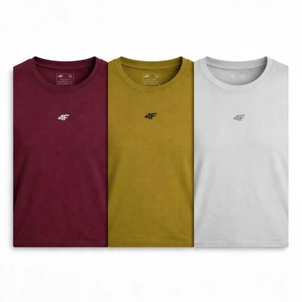 T-SHIRT MĘSKI 4F KOSZULKA LIMITOWANA KOMPLET ZESTAW 3 SZTUKI XXL M3947 SS26
