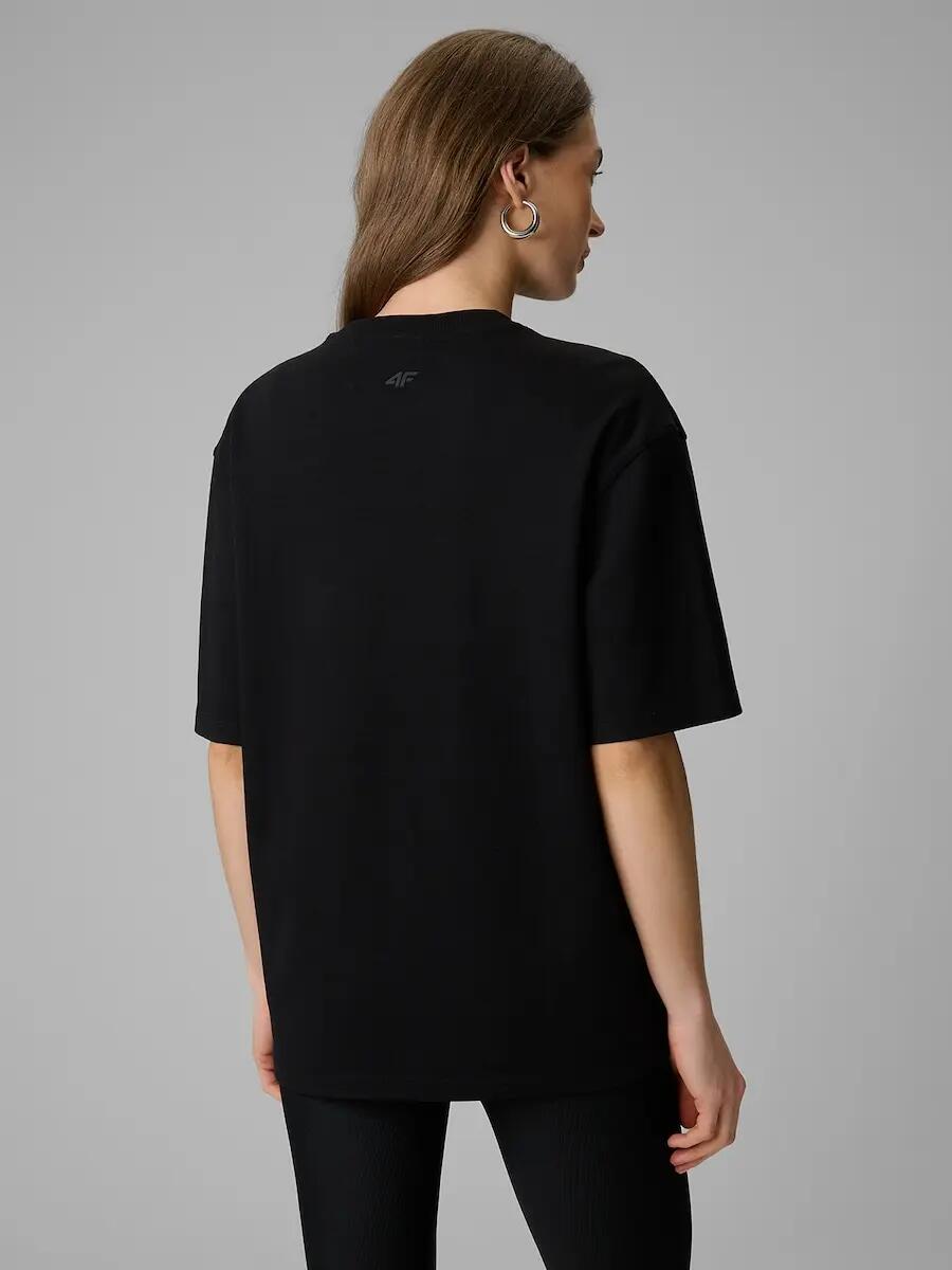 T-shirt loose z nadrukiem damski 4F 4FRSS26TTSHF3705 2/6