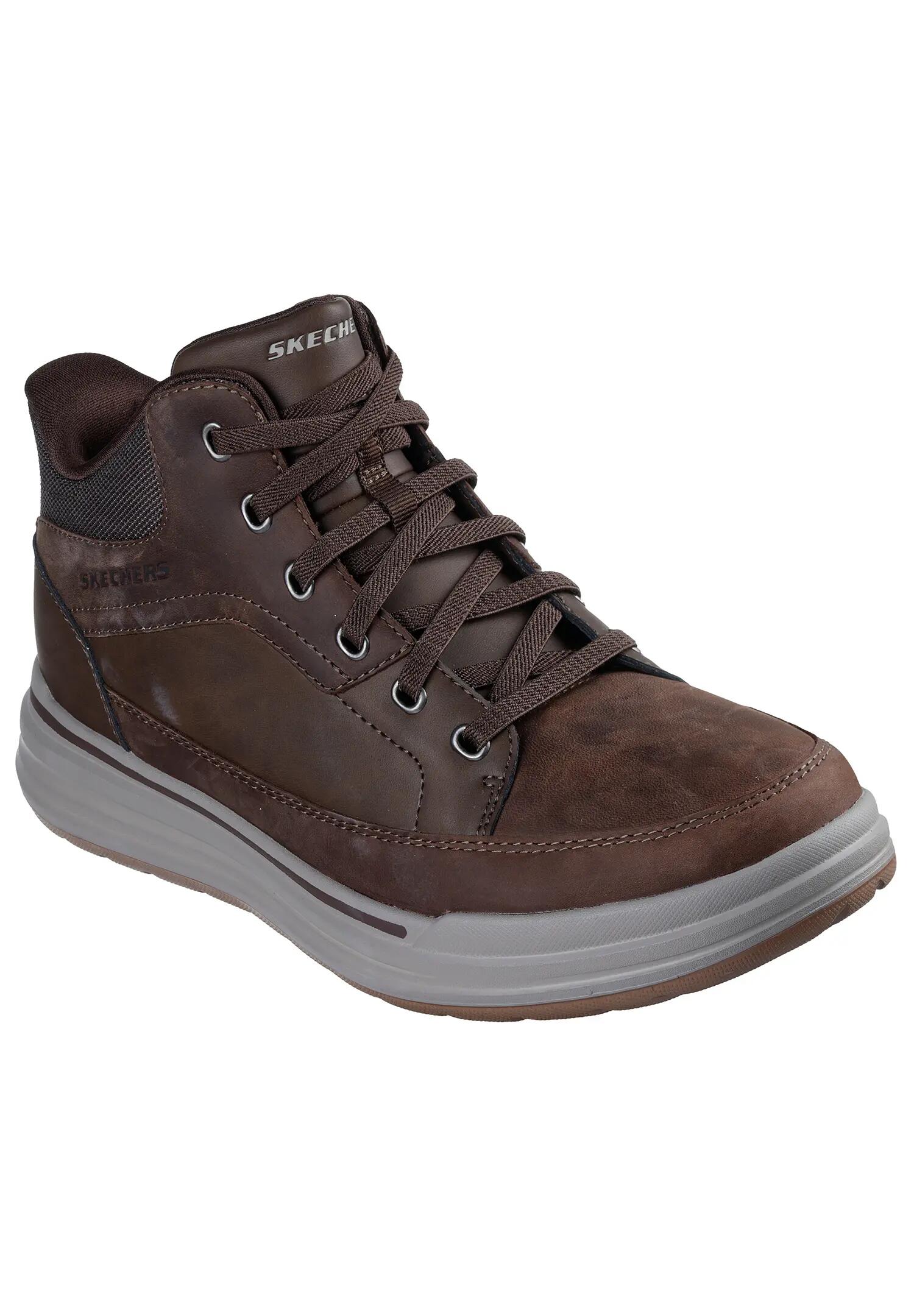 Skechers Herren Sterling Rogan Slip On Schuhe Leder Brown 1/7