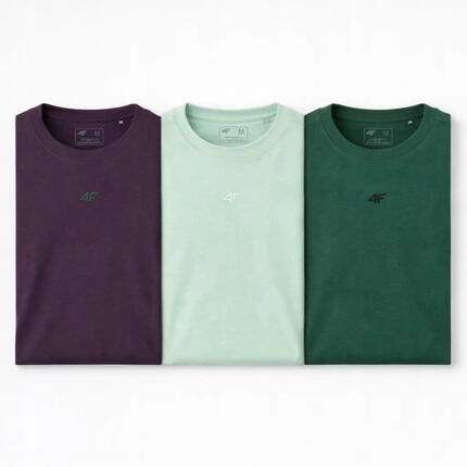 T-SHIRT MĘSKI 4F KOSZULKA LIMITOWANA KOMPLET ZESTAW 3 SZTUKI L M3947 SS26