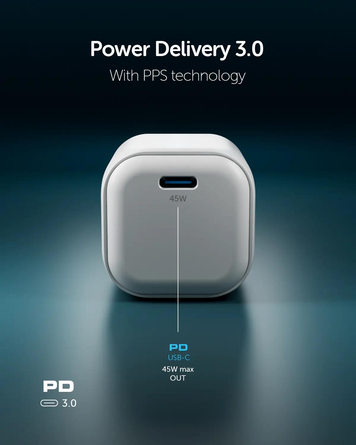 Kit chargeur GaN avec port USB-C 45 W et câble tressé de 1,5 m 4/7