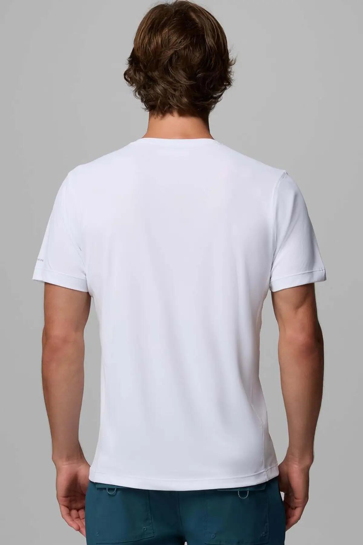 T-shirt Columbia Modèle Rules Light Ss Crew Couleur Blanc 5/5