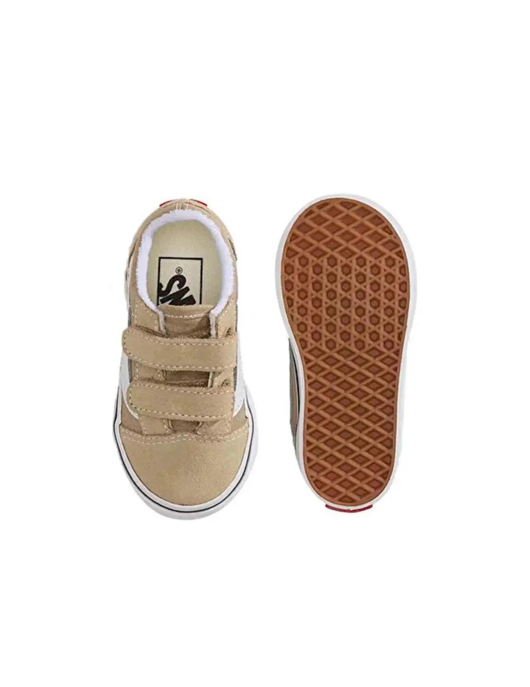 Scarpe per bambino Mustang Old Skool velcro Beige. 4/4