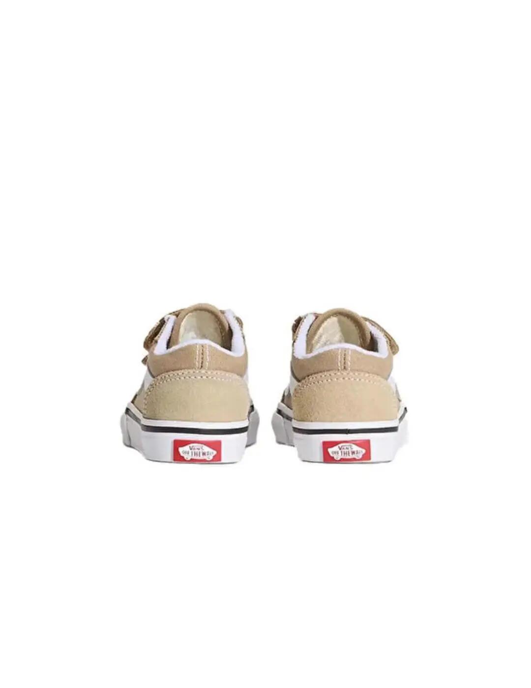 Scarpe per bambino Mustang Old Skool velcro Beige. 3/4