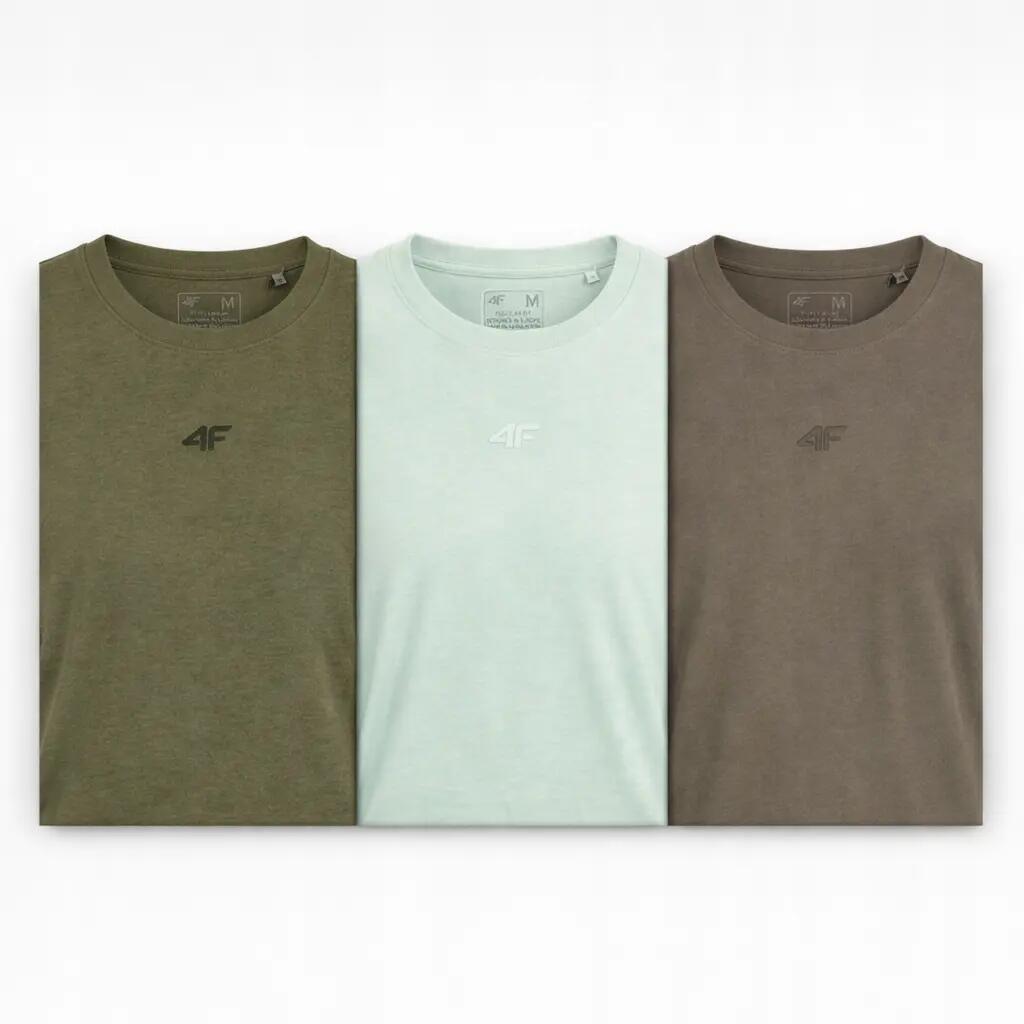 KOSZULKA MĘSKA 4F T-SHIRT LIMITOWANY KOMPLET ZESTAW 3 SZTUKI S M3947 SS26 1/8