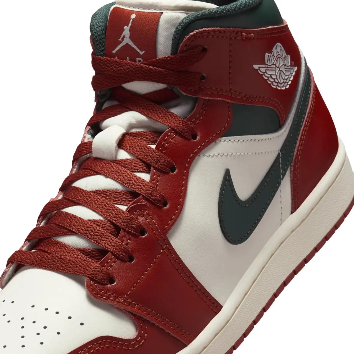 Zapatillas Nike Air Jordan 1 Mid Rouge/Blanc/Vert 5/6