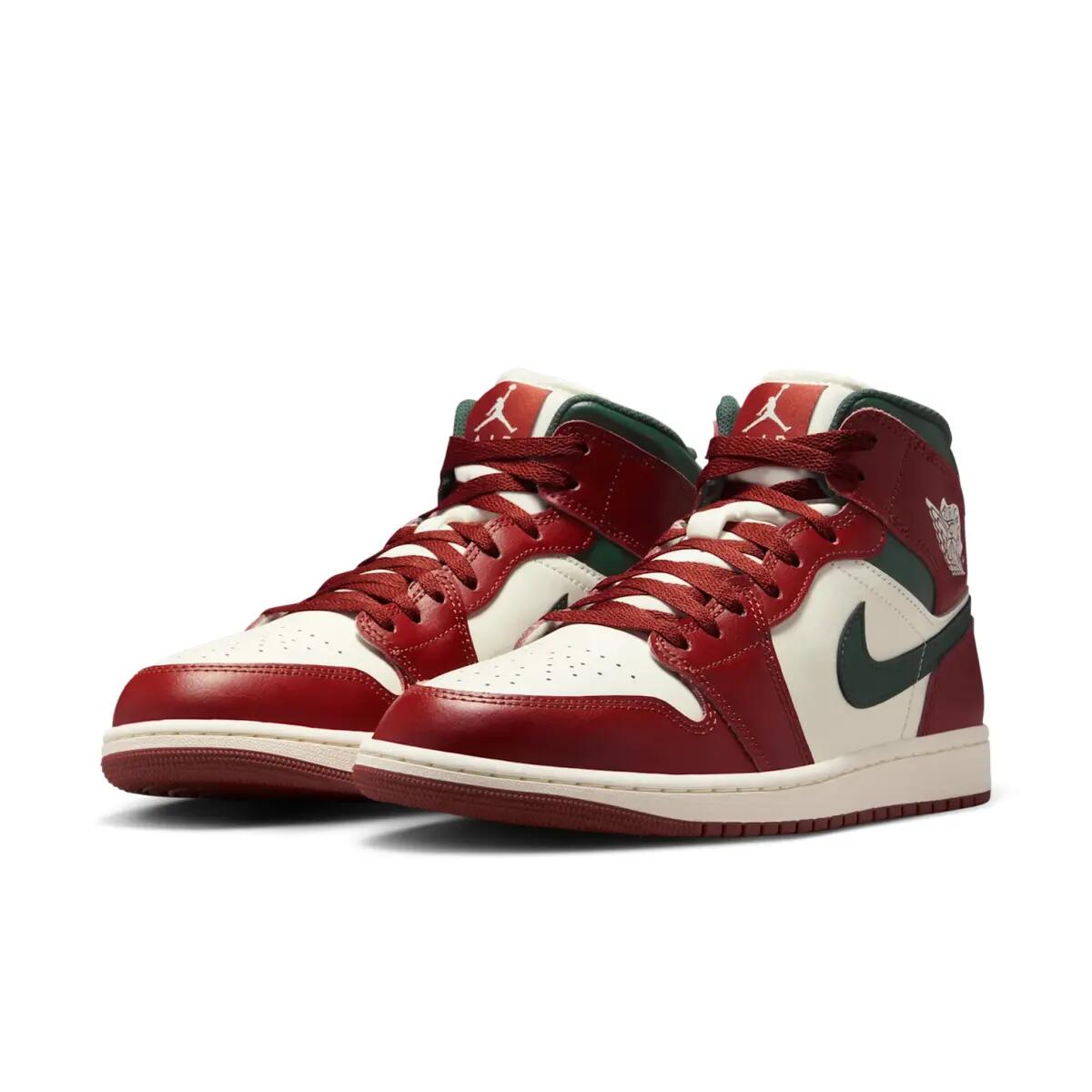 Zapatillas Nike Air Jordan 1 Mid Rouge/Blanc/Vert 3/6