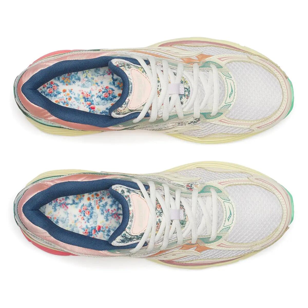 Saucony ProGrid Omni 9 Floral Beige Blue 3/5