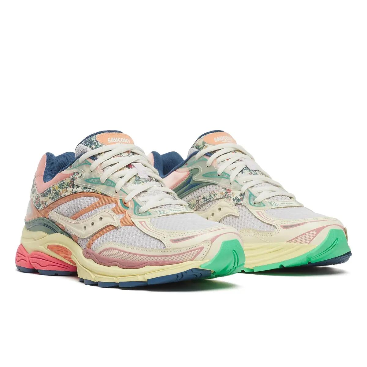 Saucony ProGrid Omni 9 Floral Beige Blue 2/5