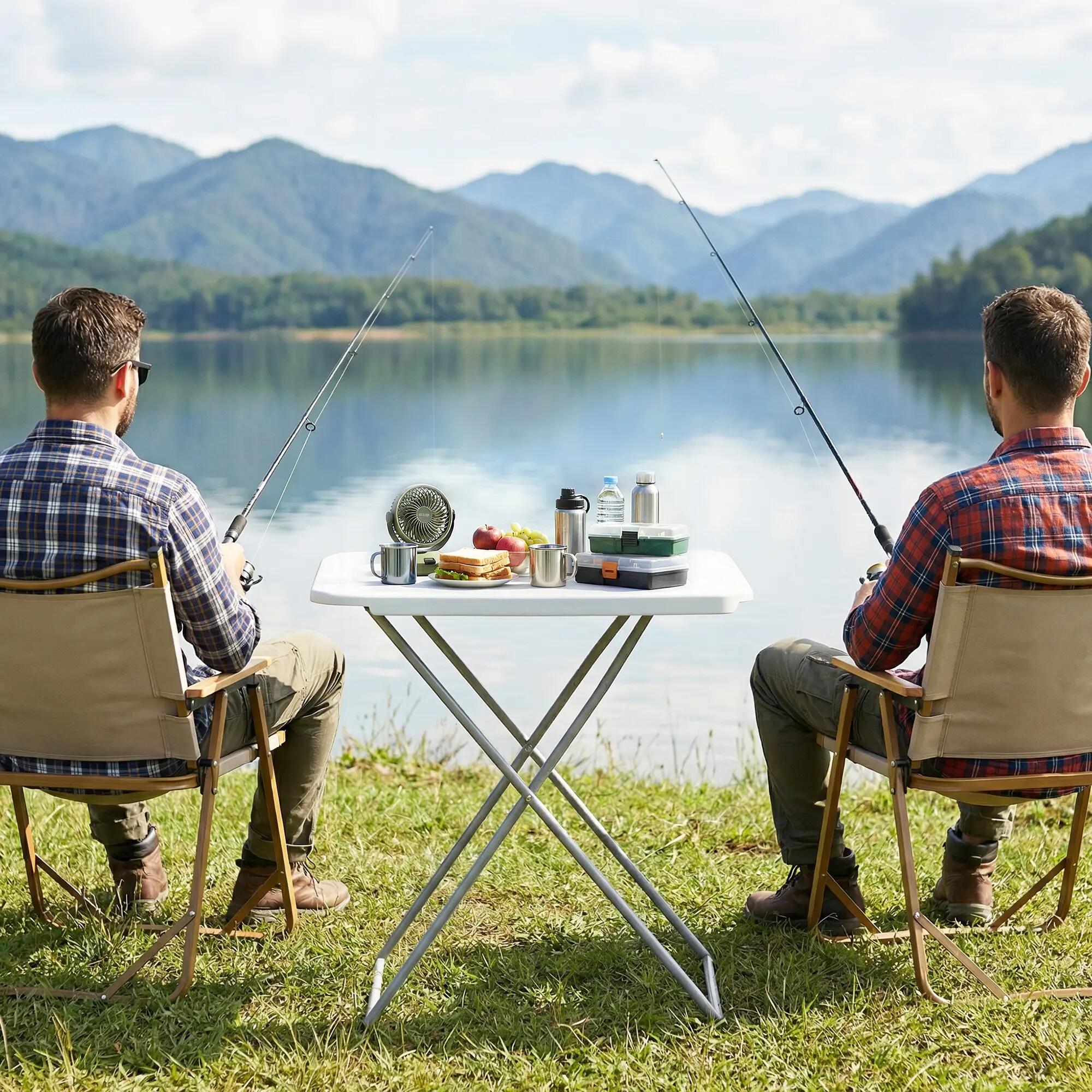 Table de camping pliante et portable avec 5 niveaux de hauteur réglables 9/9