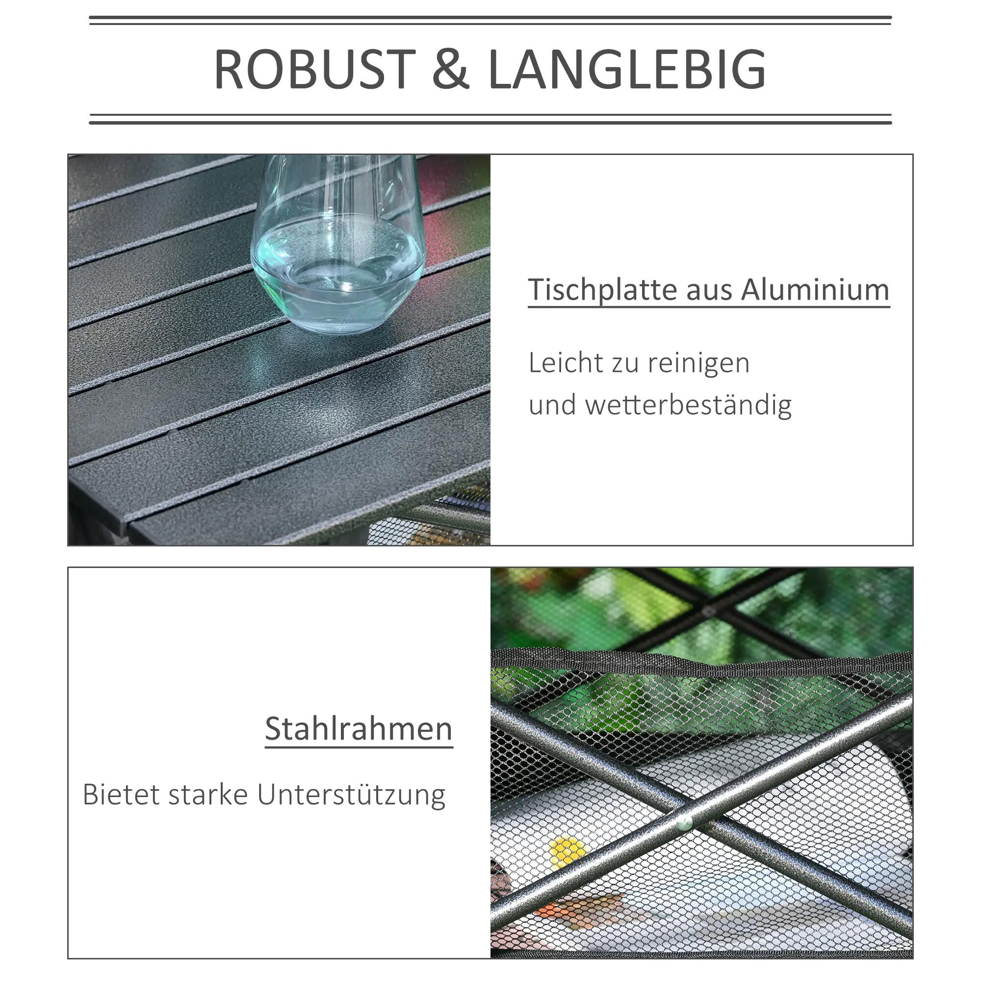 Table de camping pliante en aluminium avec sac en filet, table de pique-nique 8/9
