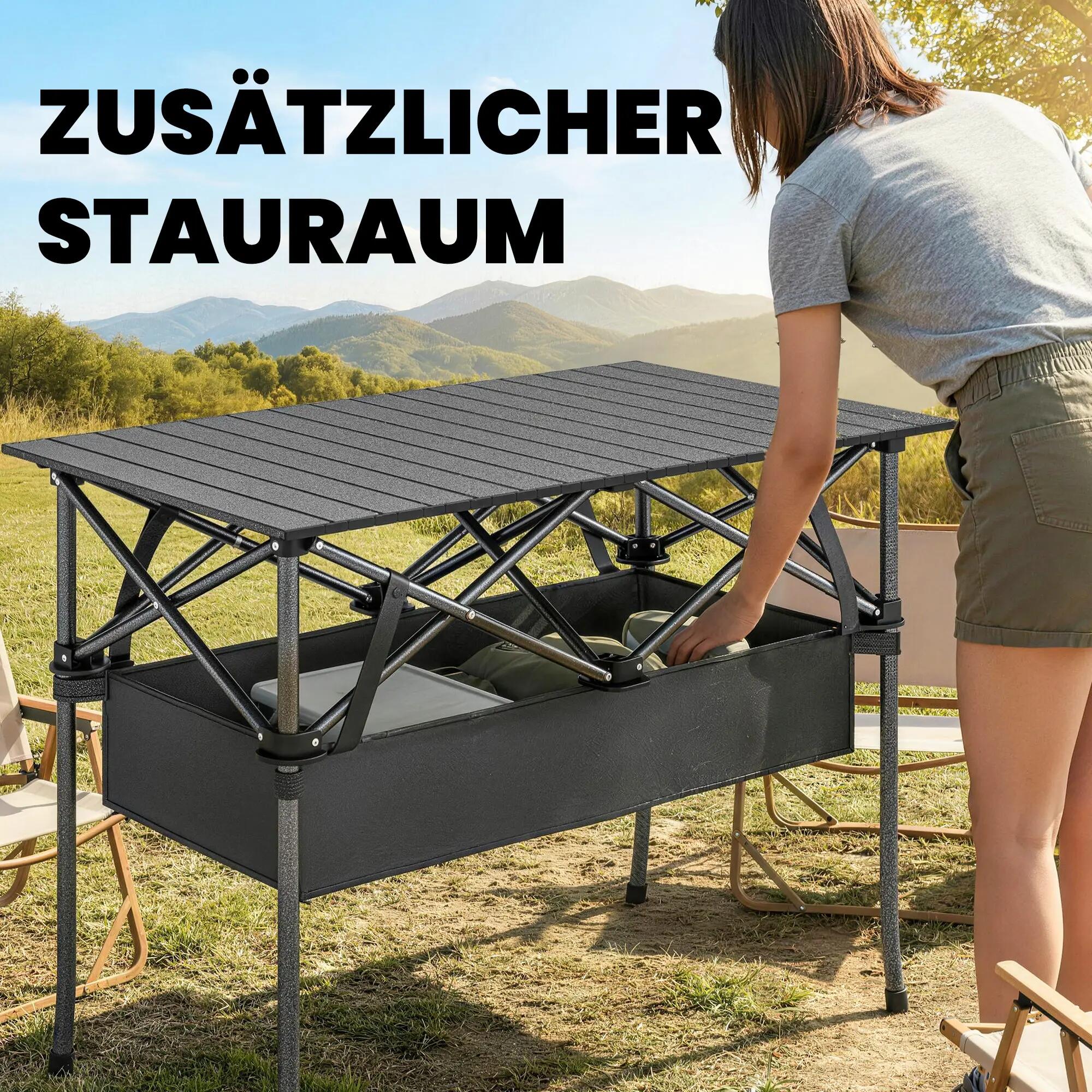 Table de pique-nique pliable et enroulable, table de camping portable avec 7/9
