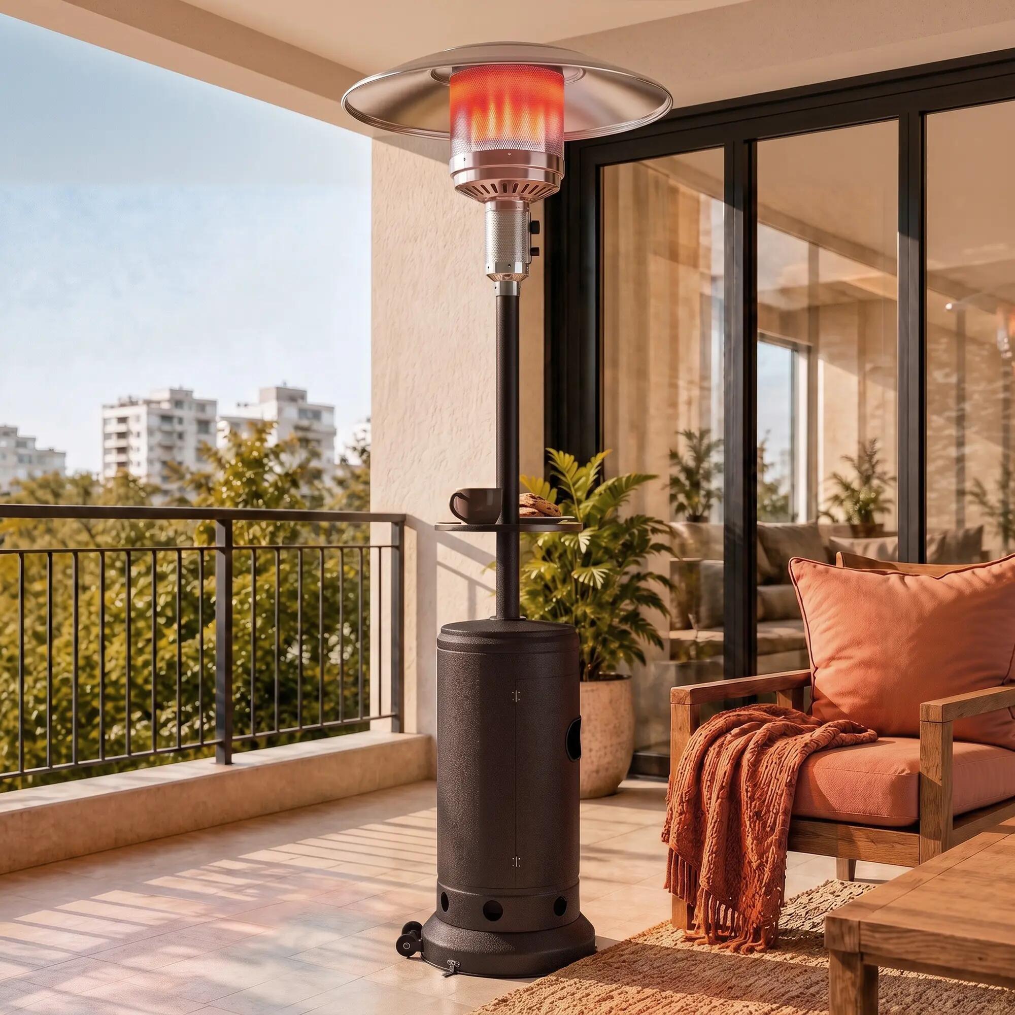 Estufa Gas Exterior Outsunny 81x81x221 cm Marrón 2/3