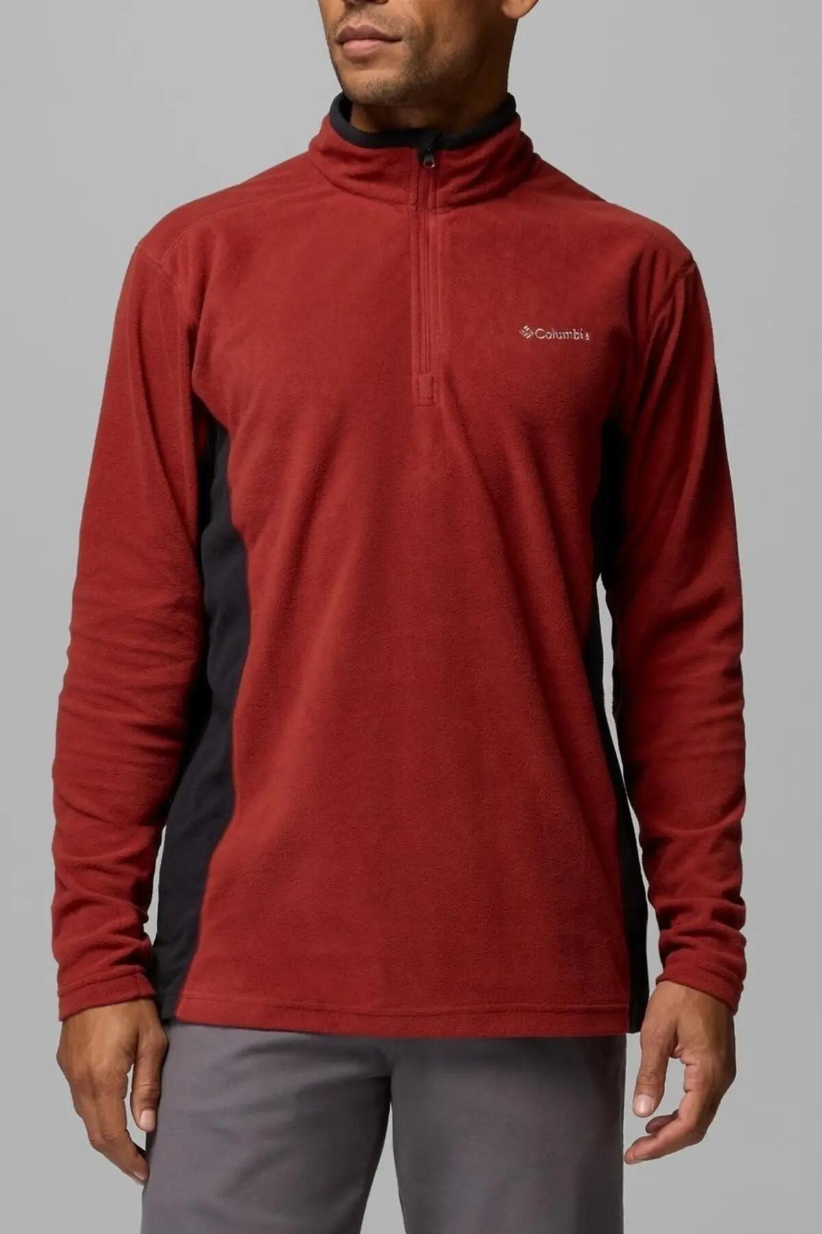 Sweat-shirt Columbia Modèle Klamath Range Ii Half Zip Couleur Rouge 5/5