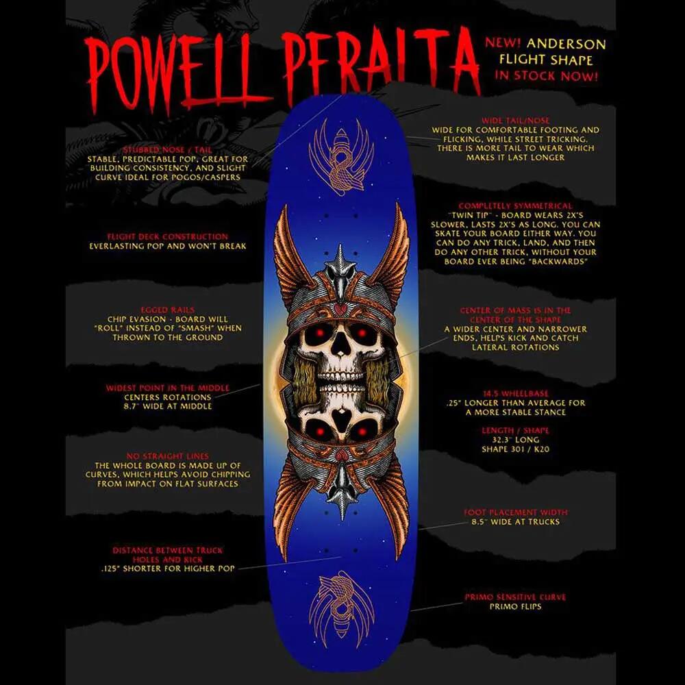 Skate Deck Powell Peralta Andy Anderson Pro Flight Shape Heron's Egg 8.7'' 4/4