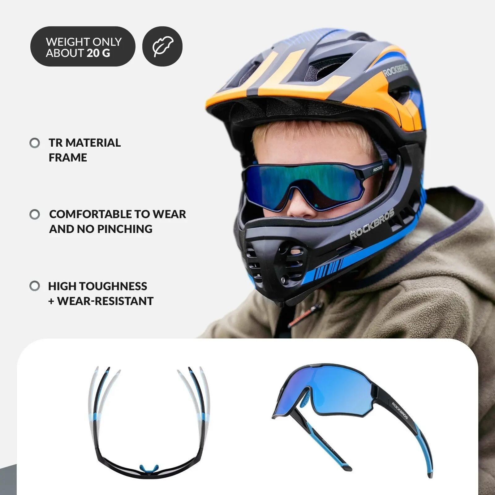 Casque enfant ROCKBROS + lunettes de soleil UV400 9/10