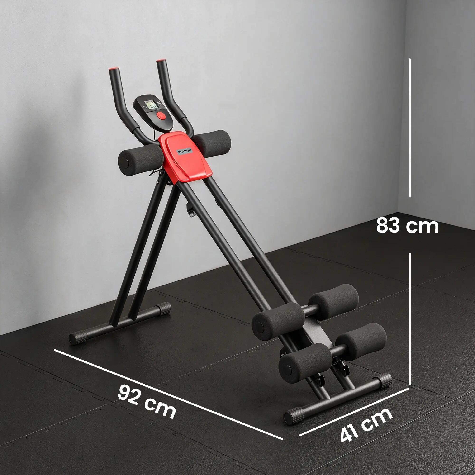 Máquina de Abdominales SPORTNOW 92x41x83 cm Rojo y Negro 3/3
