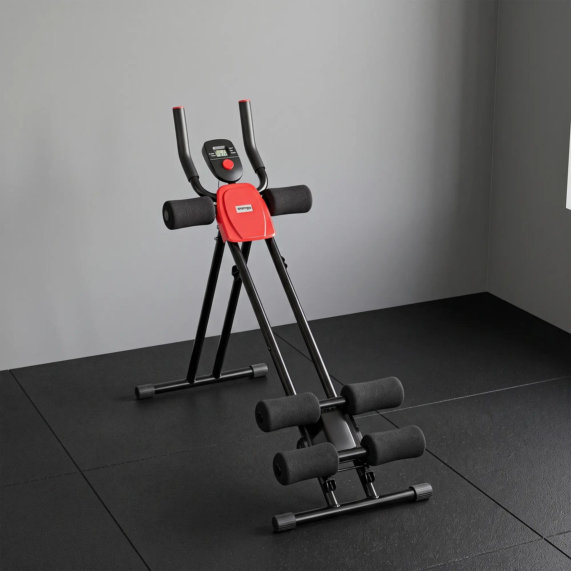 Máquina de Abdominales SPORTNOW 92x41x83 cm Rojo y Negro 2/3