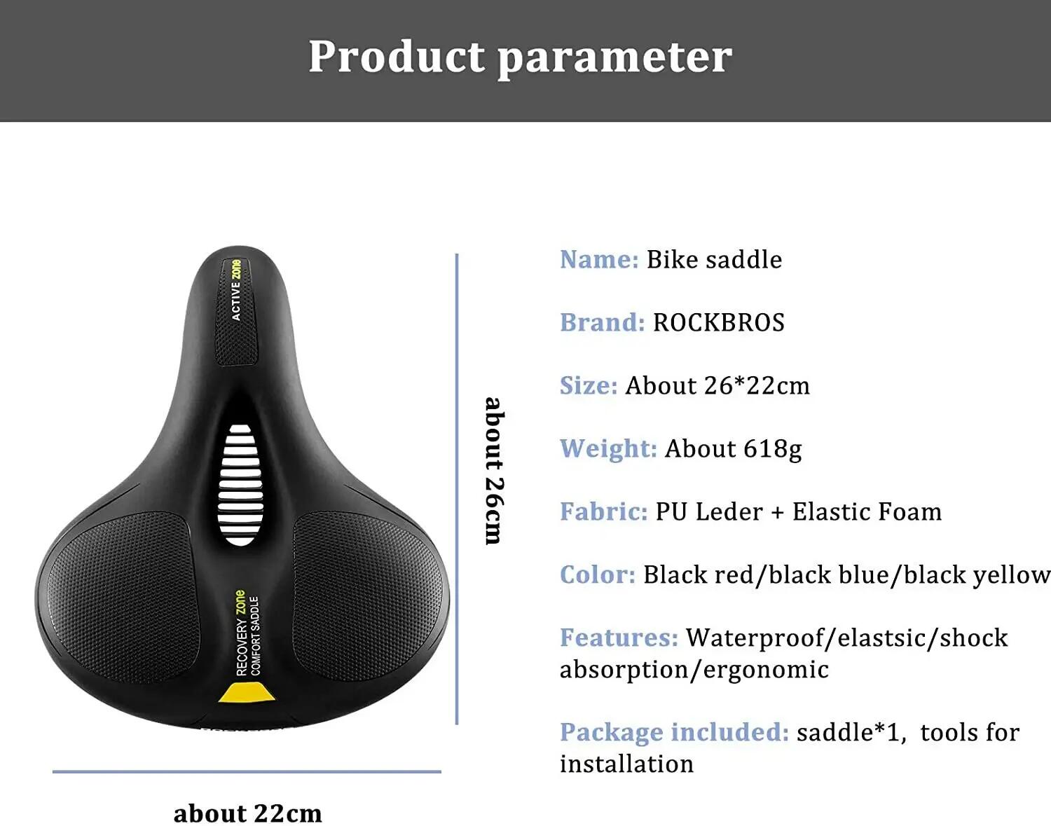 Selle de vélo ROCKBROS gel confortable lot de 2 2/10
