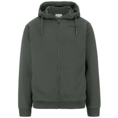 Felpa con cappuccio e zip da uomo in cotone nero da sportivo/a