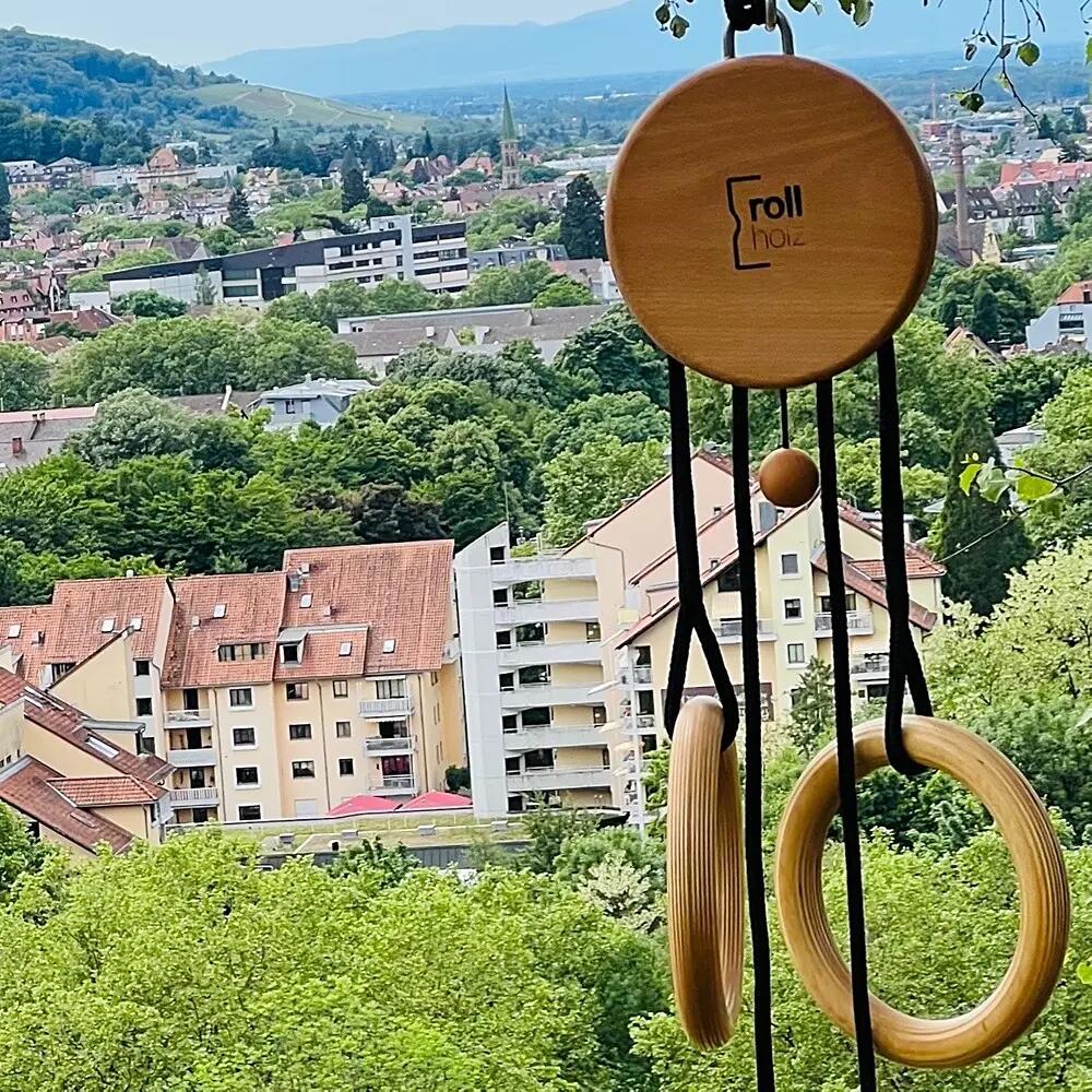 Schlingentrainer Buche Holz mit schneller Seillängenverstellung 2/5