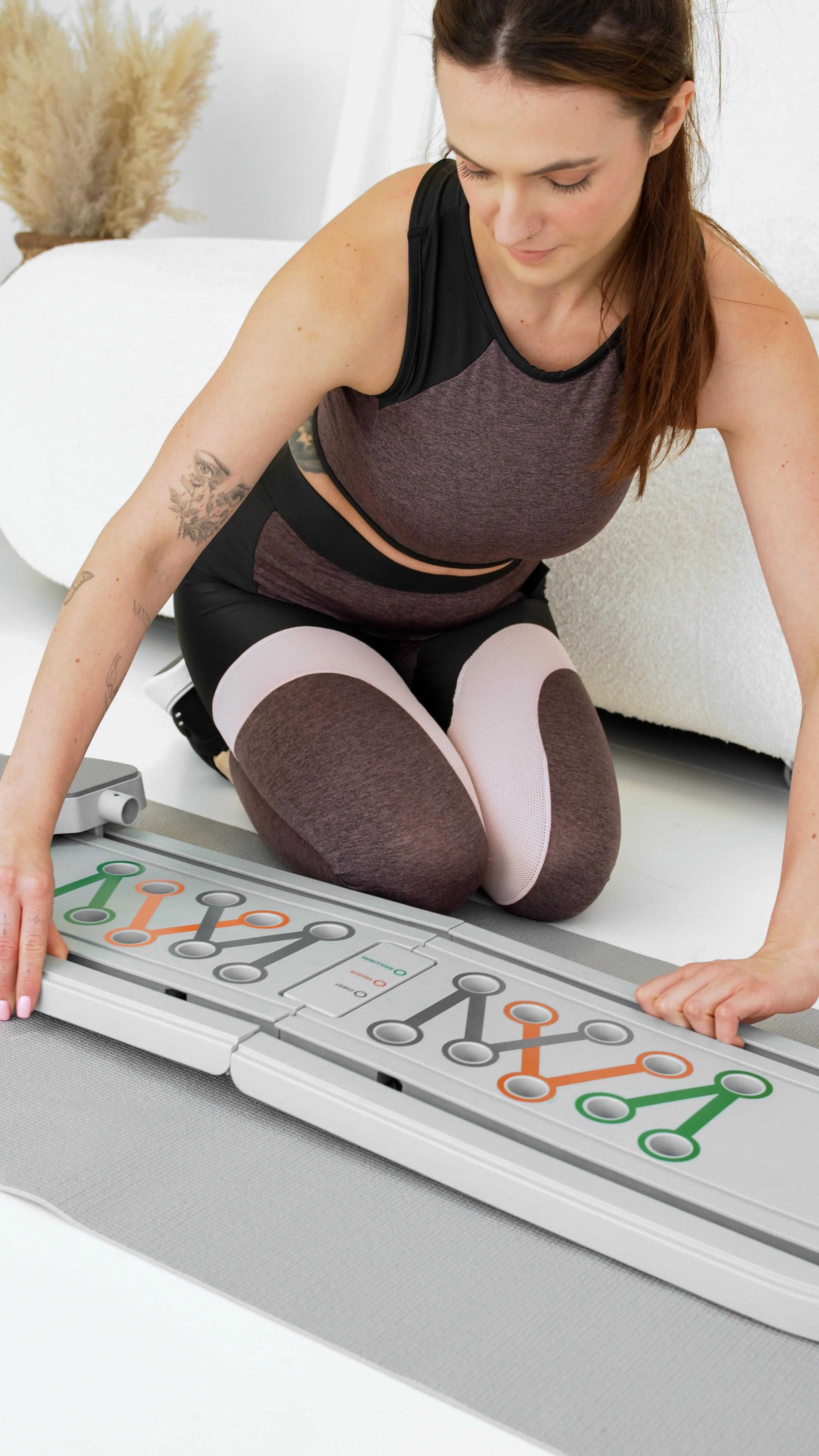 Multifunktionales Pilates-Reformer-Board Weep – Trainingsset für Zuhause 9/12