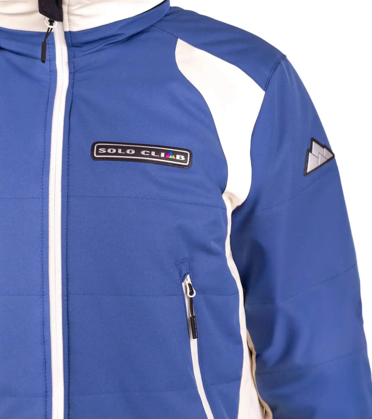 Chaqueta de Montaña Térmica, Impermeable y Cortaviento Aspen Hombre Azul-Beige 4/5