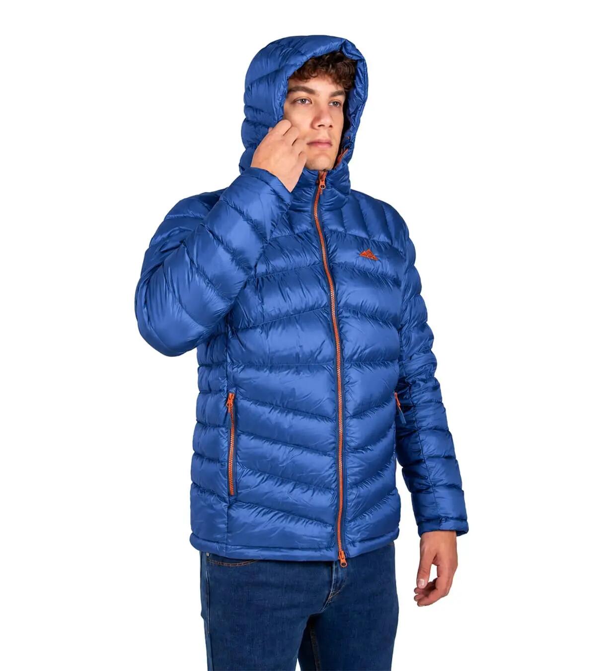 Chaqueta Térmica de Plumas para Montaña y Escalada Ragnarok Hombre Azul-Naranja 4/5