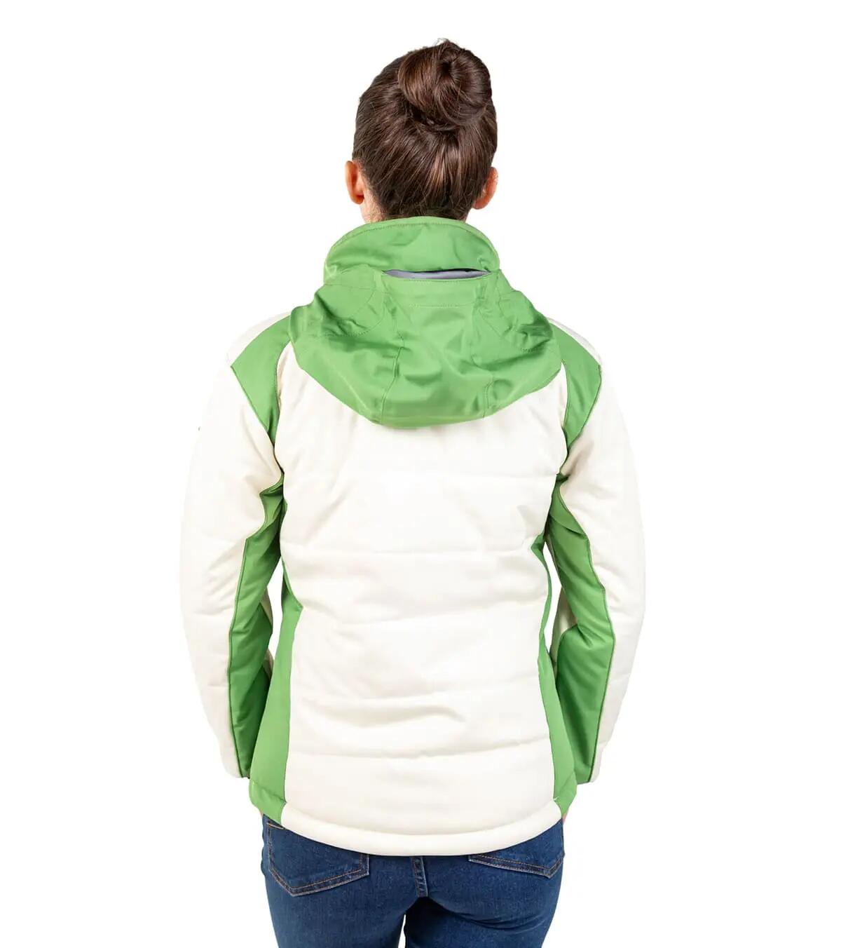 Chaqueta Montaña Térmica, Impermeable, Cortaviento Aspen Mujer Beige-Verde Claro 3/5