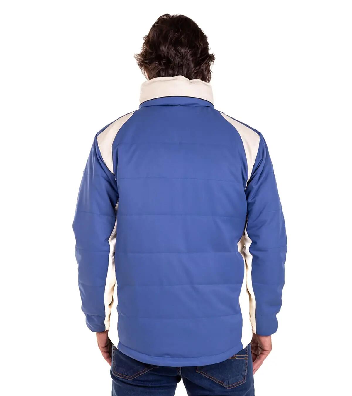 Chaqueta de Montaña Térmica, Impermeable y Cortaviento Aspen Hombre Azul-Beige 3/5
