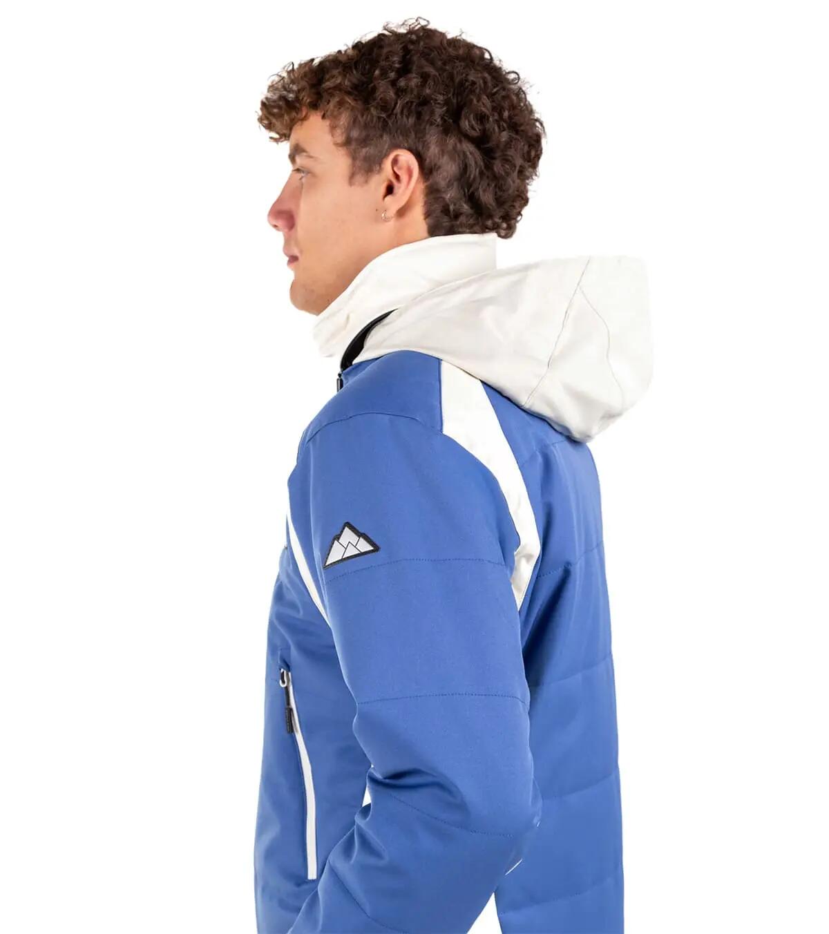 Chaqueta de Montaña Térmica, Impermeable y Cortaviento Aspen Hombre Azul-Beige 2/5