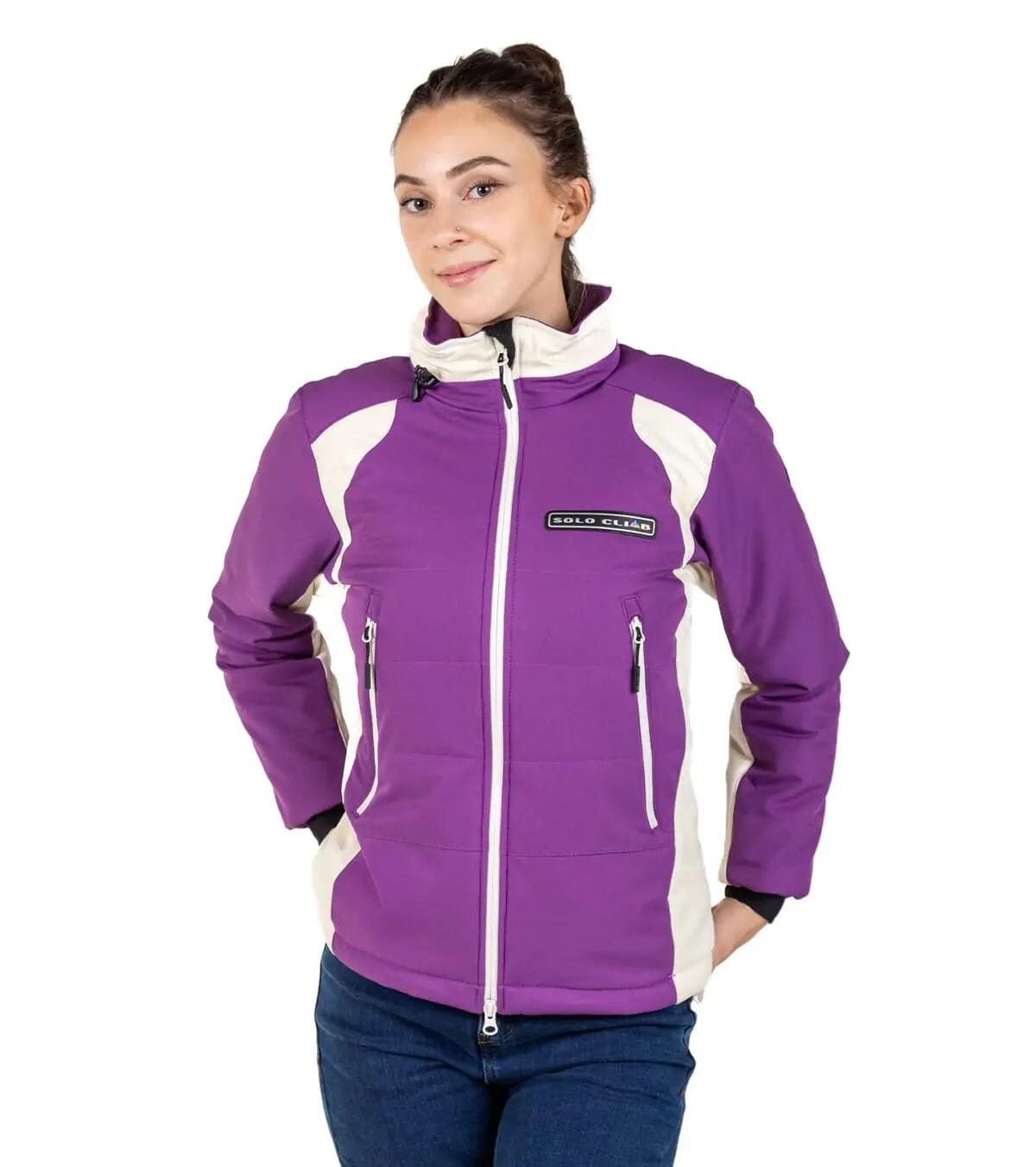 Chaqueta de Montaña Térmica, Impermeable y Cortaviento Aspen Mujer Morado-Beige 4/5