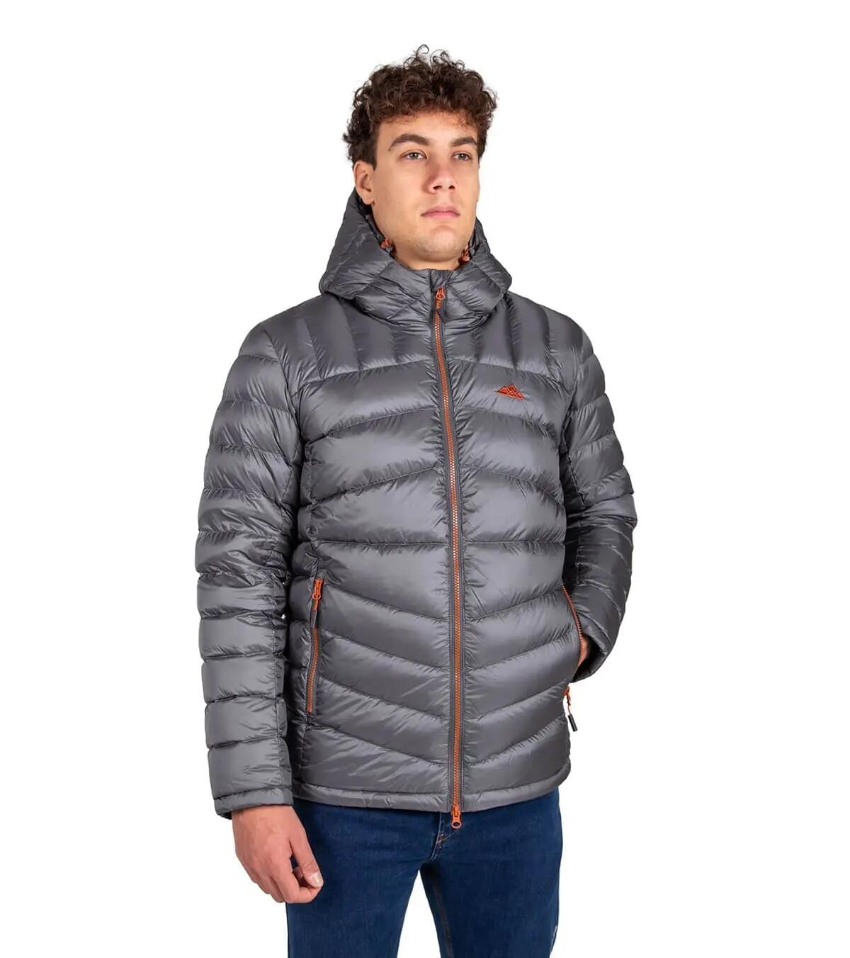 Chaqueta Térmica de Plumas para Montaña y Escalada Ragnarok Hombre Gris-Naranja 3/5