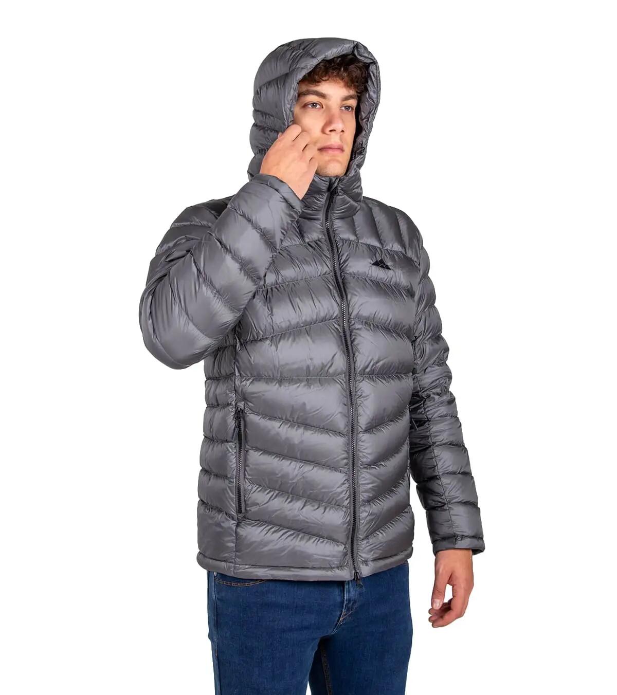 Chaqueta Térmica de Plumas para Montaña y Escalada Ragnarok Hombre Gris-Negro 3/5