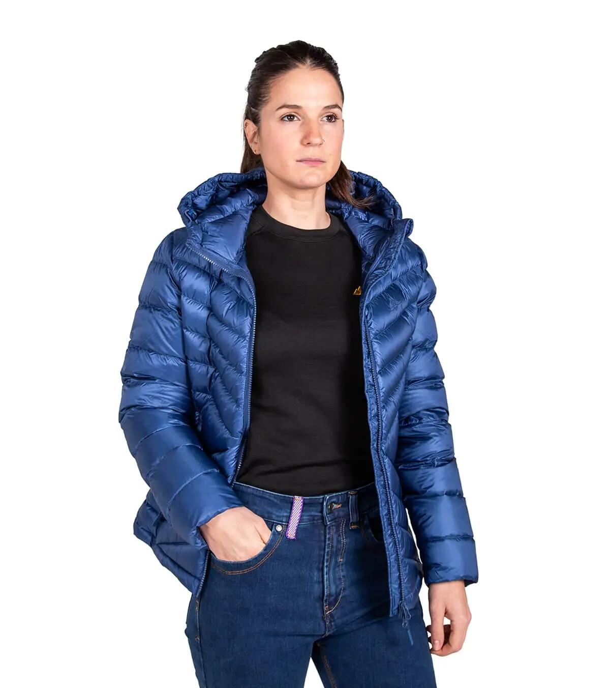 Casaco de Penas de Montanha Valhalla para Alpinismo Mulher Azul 2/5