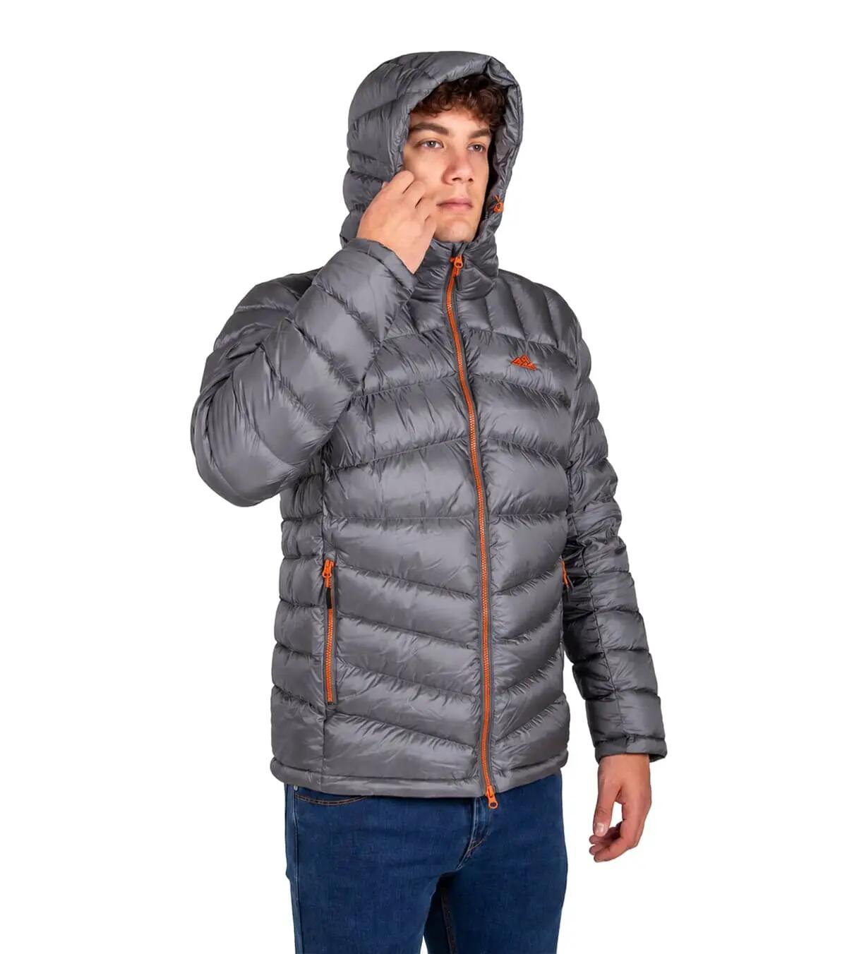 Chaqueta Térmica de Plumas para Montaña y Escalada Ragnarok Hombre Gris-Naranja 2/5
