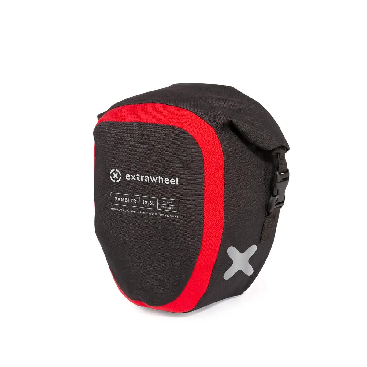 Sakwy rowerowe Extrawheel Uniwersalne Rambler Black/red 25L 4/5