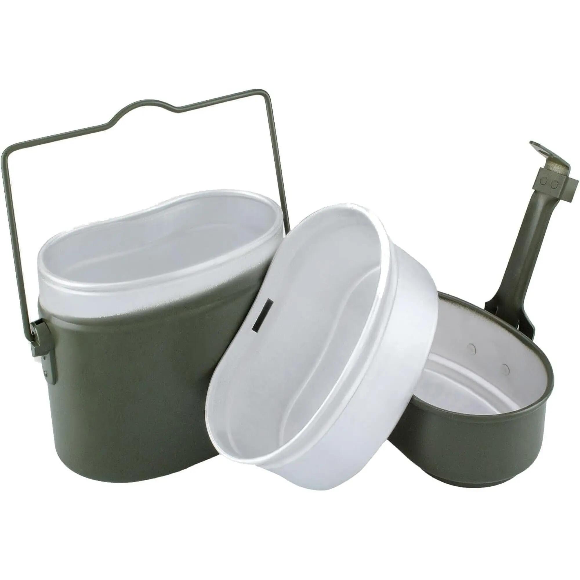 Camping Kochgeschirr Aluminium, BW-Besteck, Karabinertasse Edelstahl 1 Person 2/7