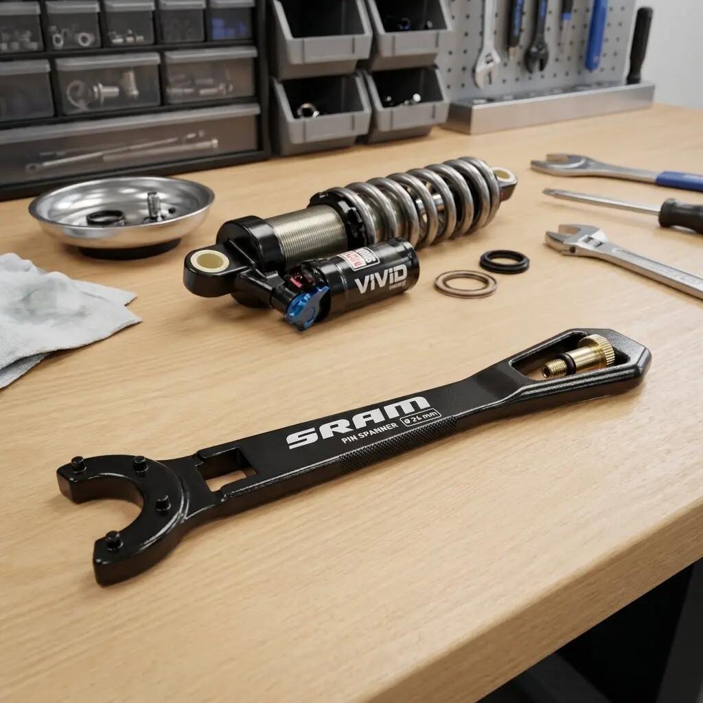 Klucz do amortyzatora tylnego i narzędzie do zaworu RockShox, czarne 2/2