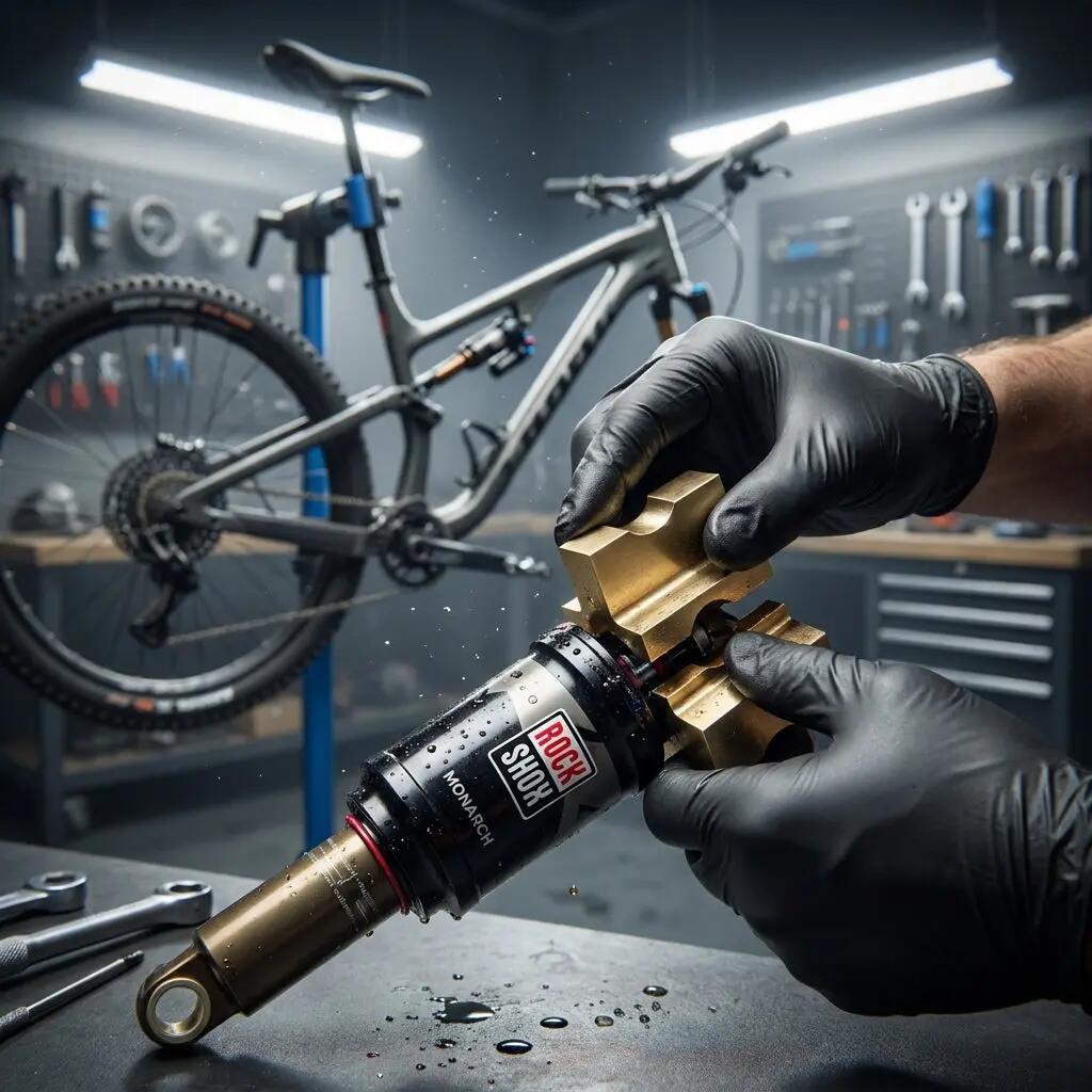 Herramienta de sujeción del amortiguador trasero Rockshox Vise Block 3 Holeshock 3/3