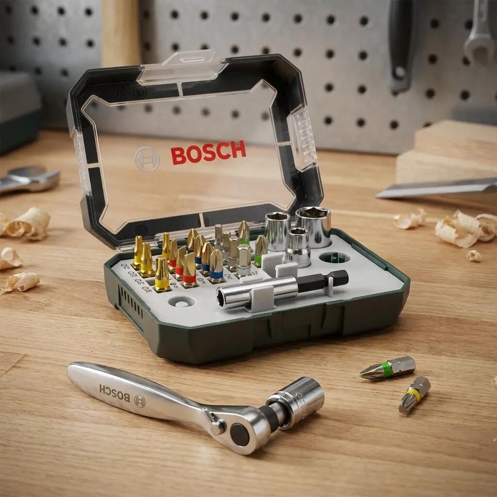Mini bit- en ratelset BOSCH 26-delig, 19 bits 2/3