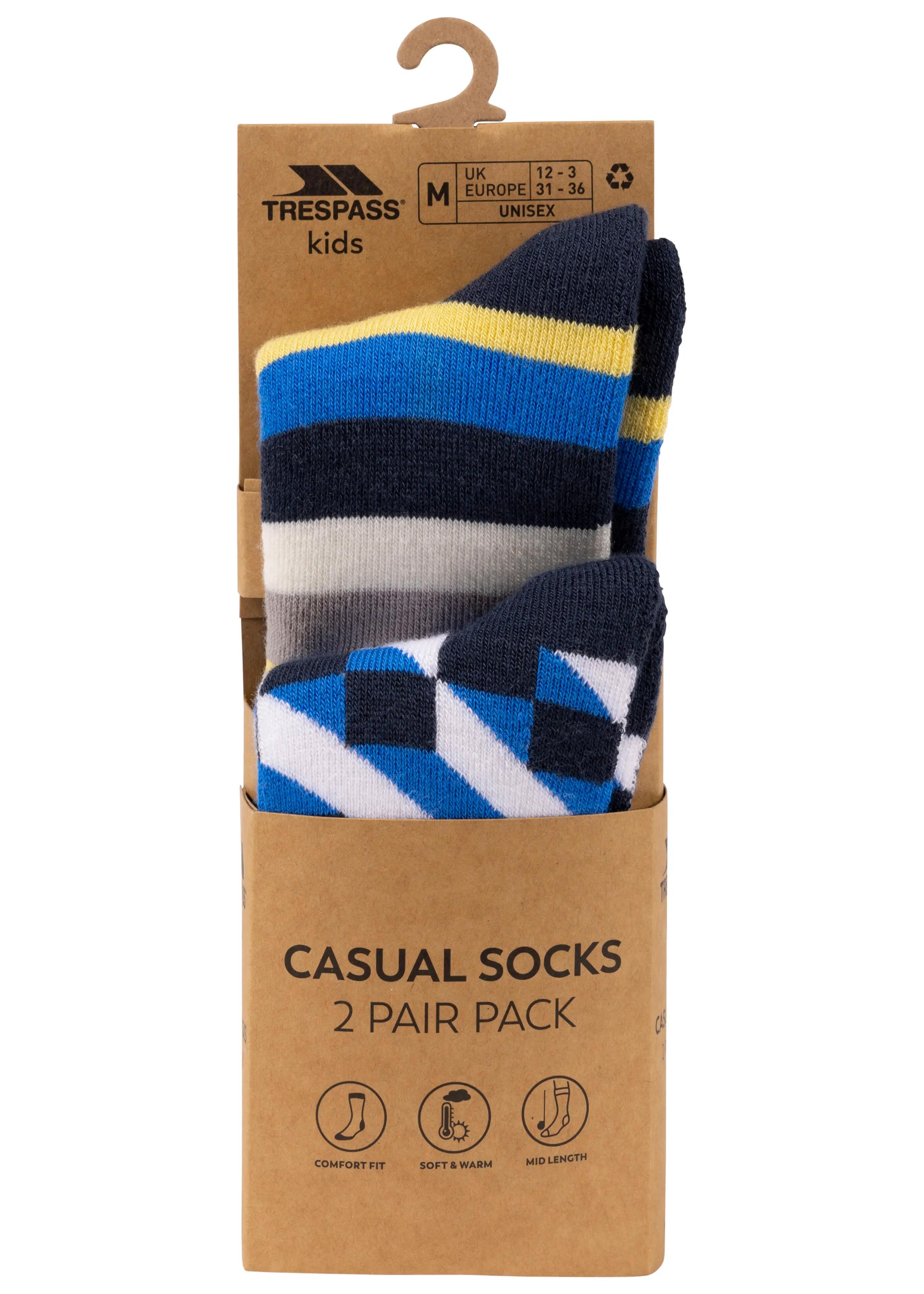Unisex Kids Mid Length Patterned Casual 2 Pair Pack Socks - Frolic 3/4