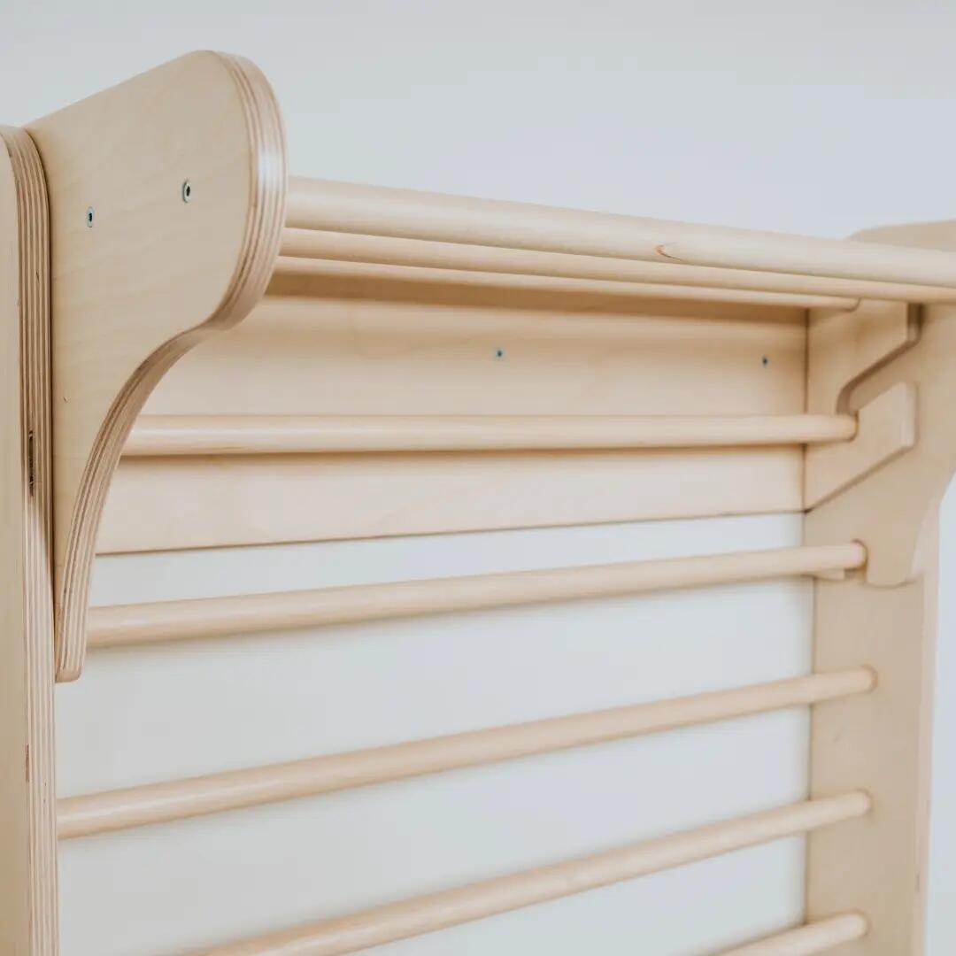 Triángulo Pikler y espaldera sueca 2-en-1 para niños - Madera natural 6/9