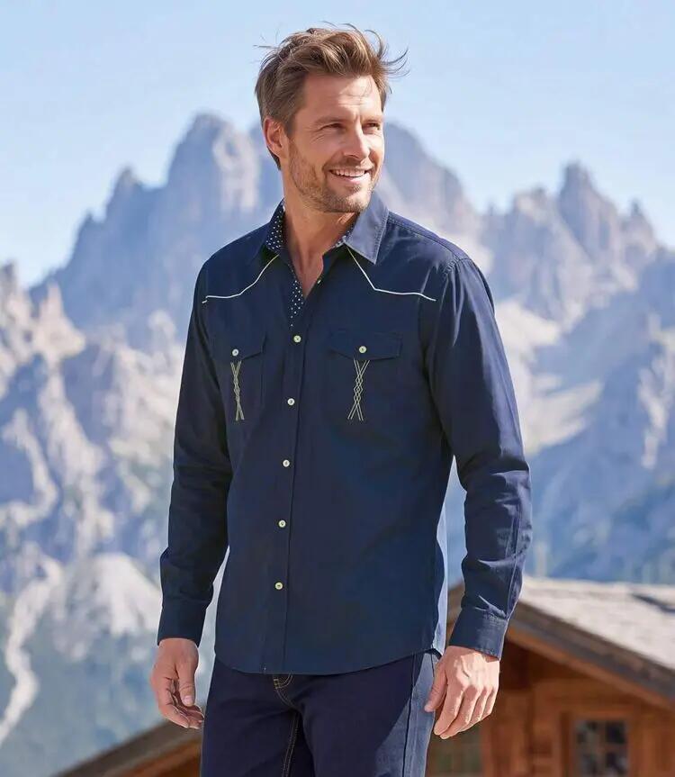 La Chemise Popeline Marine Country 4/7