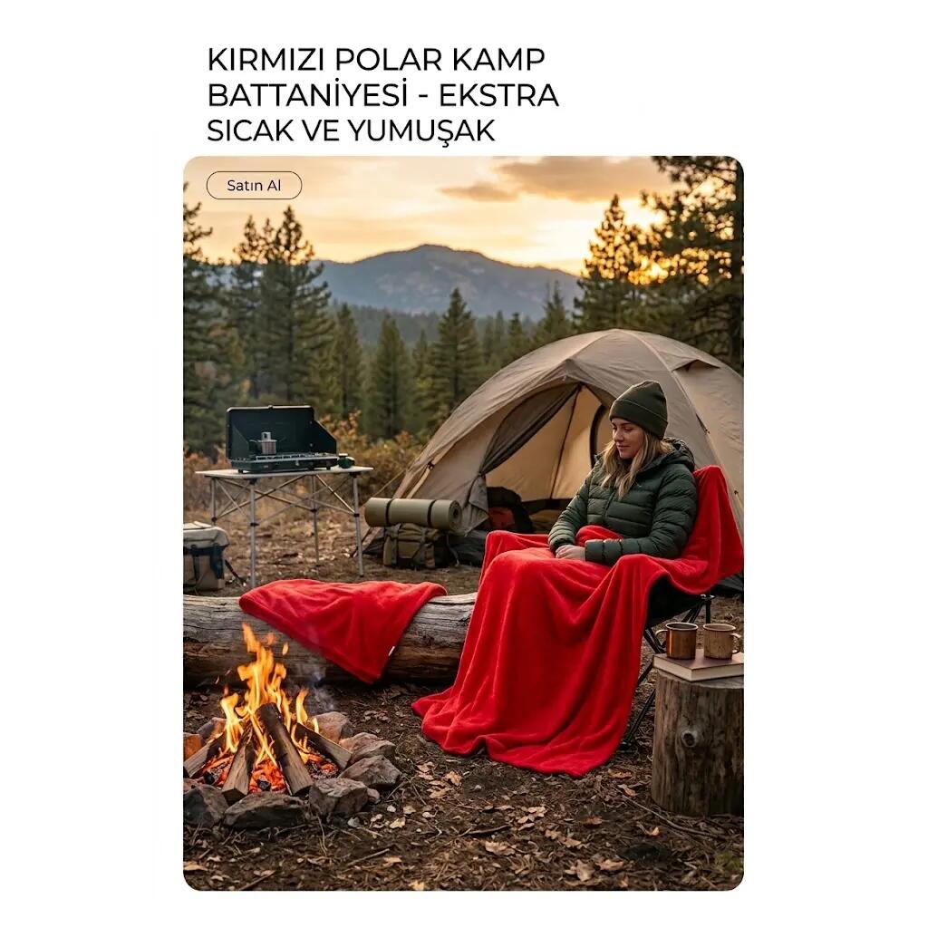 Rem Kırmızı Kamp Battaniyesi