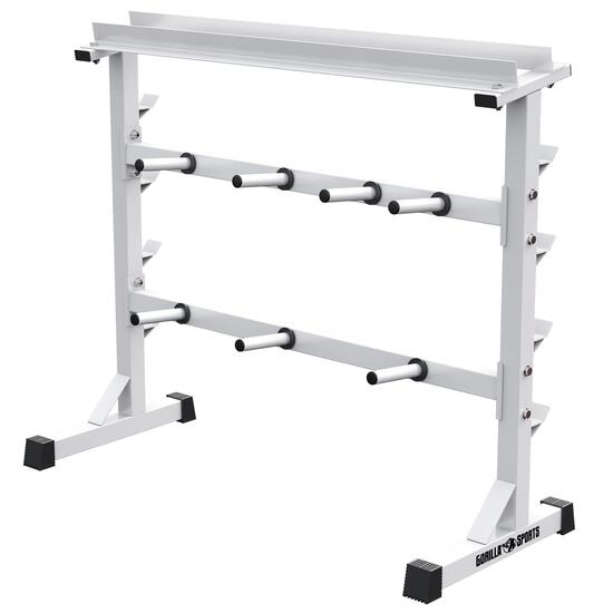 RACK DE RANGEMENT BLANC POUR POIDS ET HALTERES 30/31 MM | MUSCULATION