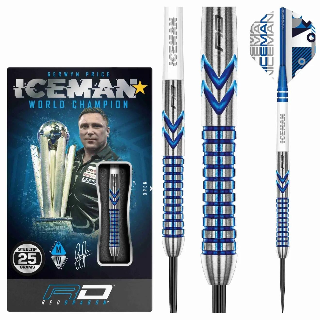 Sada šipek Red Dragon steel Gerwyn Price Iceman 3/6