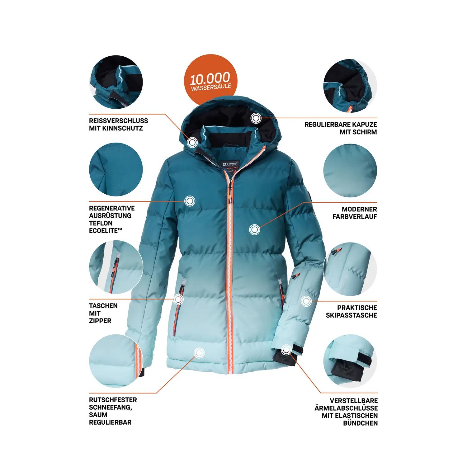 Kinder, Mädchen Ski-Steppjacke KSW 330 GRLSQLTD JCKT 13/15