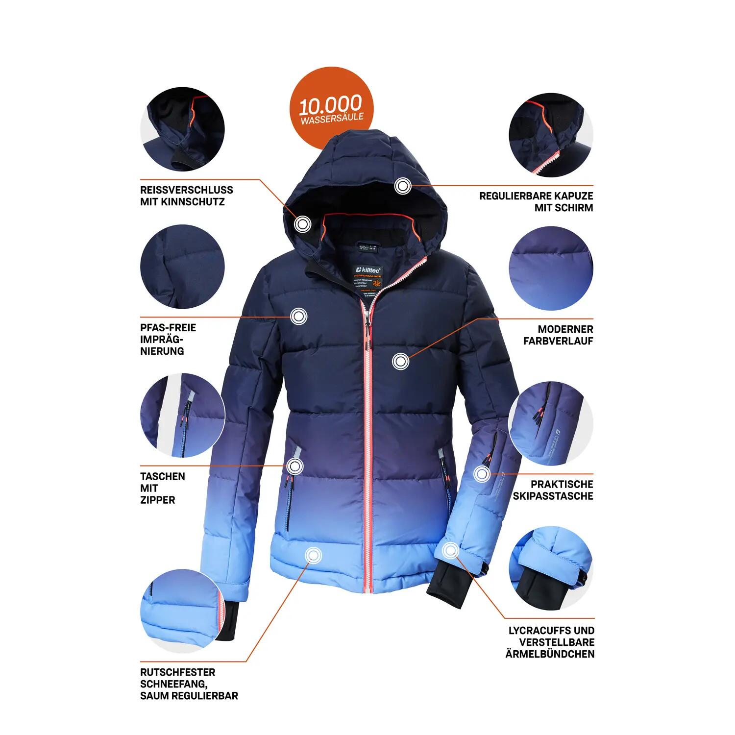 Kinder, Mädchen Ski-Steppjacke KSW 330 GRLSQLTD JCKT 11/14